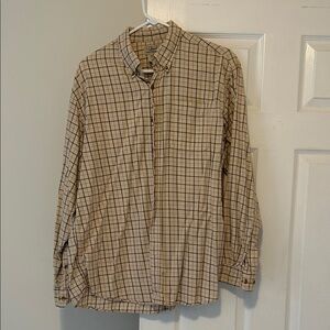 L.L. Bean Beige Plaid Men's Shirt